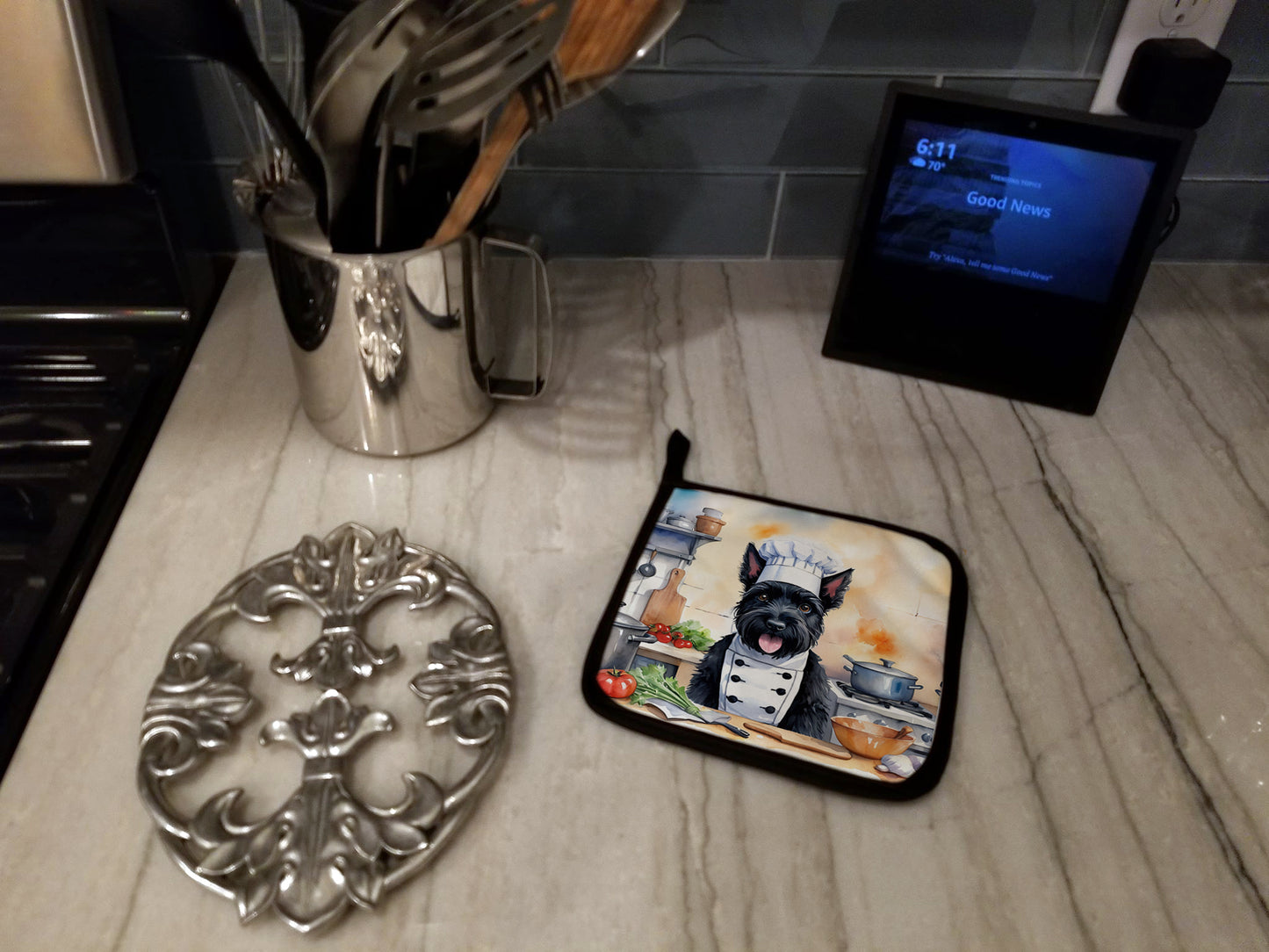 Scottish Terrier The Chef Pair of Pot Holders
