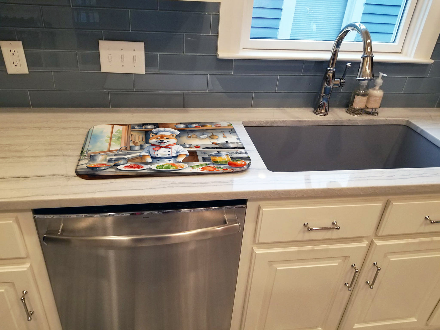 Shiba Inu The Chef Dish Drying Mat