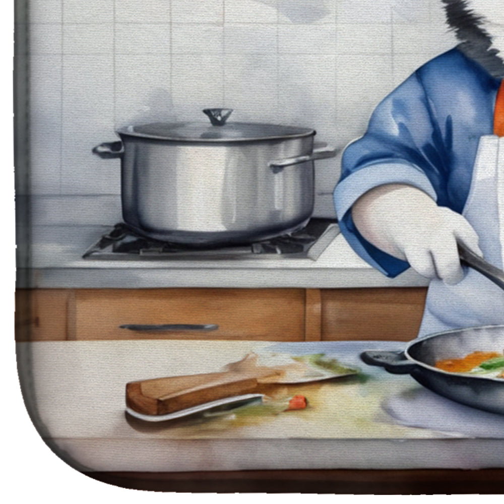 Siberian Husky The Chef Dish Drying Mat