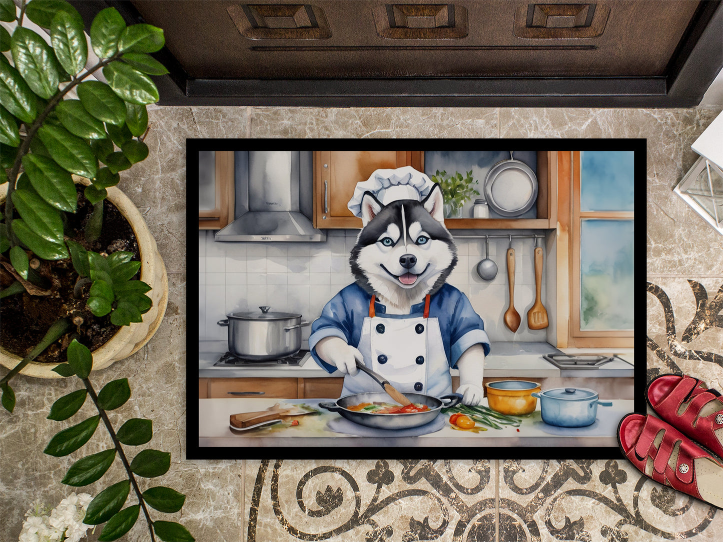 Siberian Husky The Chef Doormat