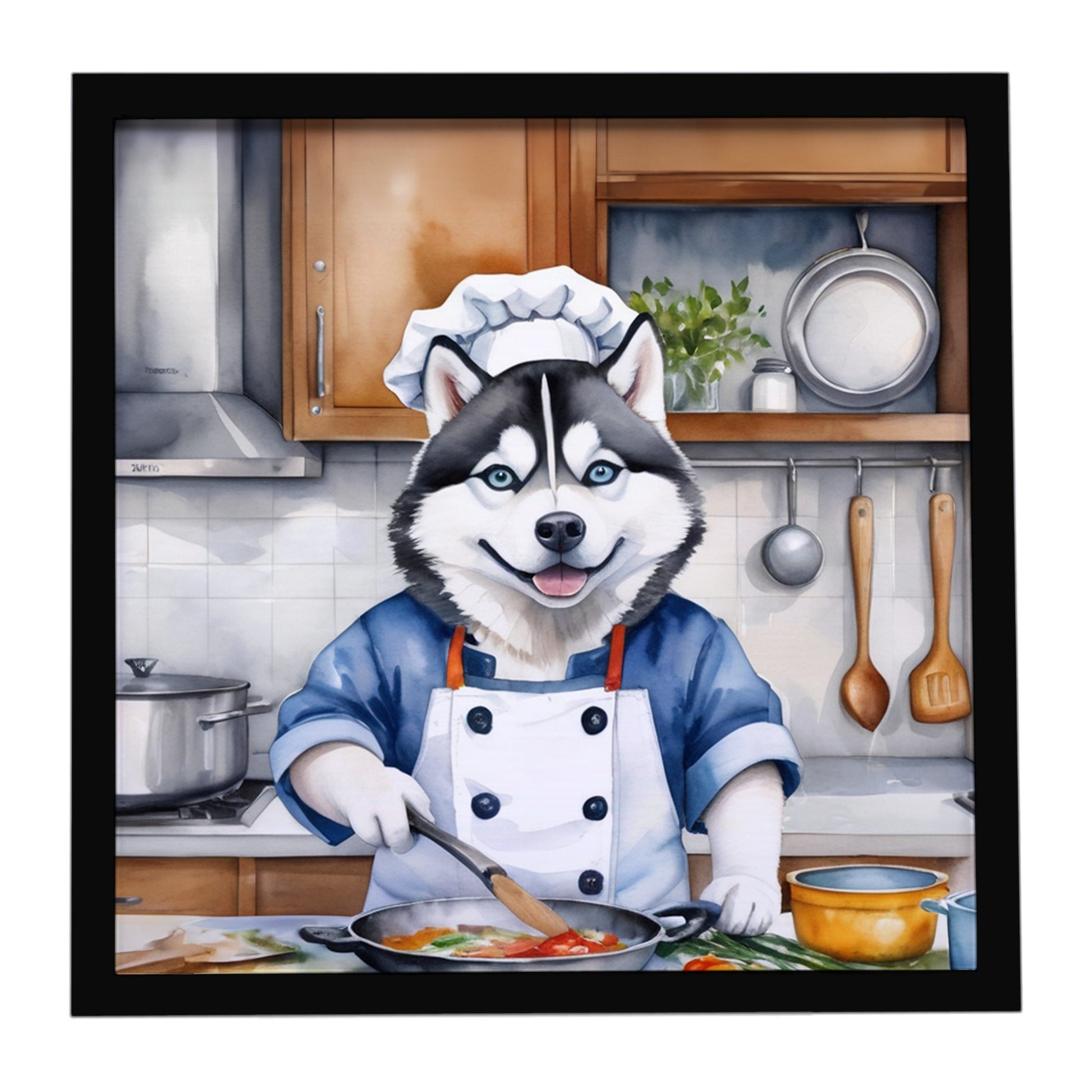 Buy this Siberian Husky The Chef Framed Metal Print