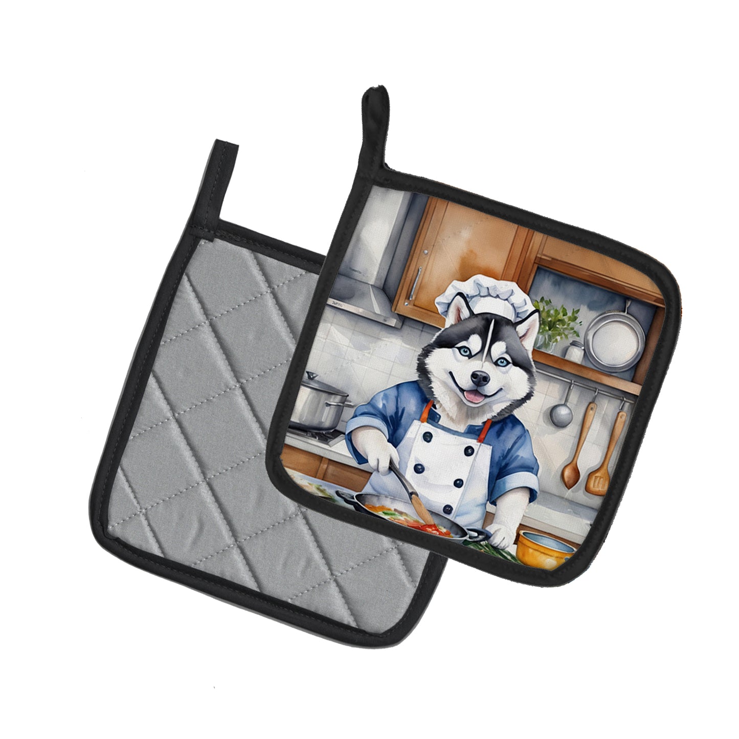 Siberian Husky The Chef Pair of Pot Holders