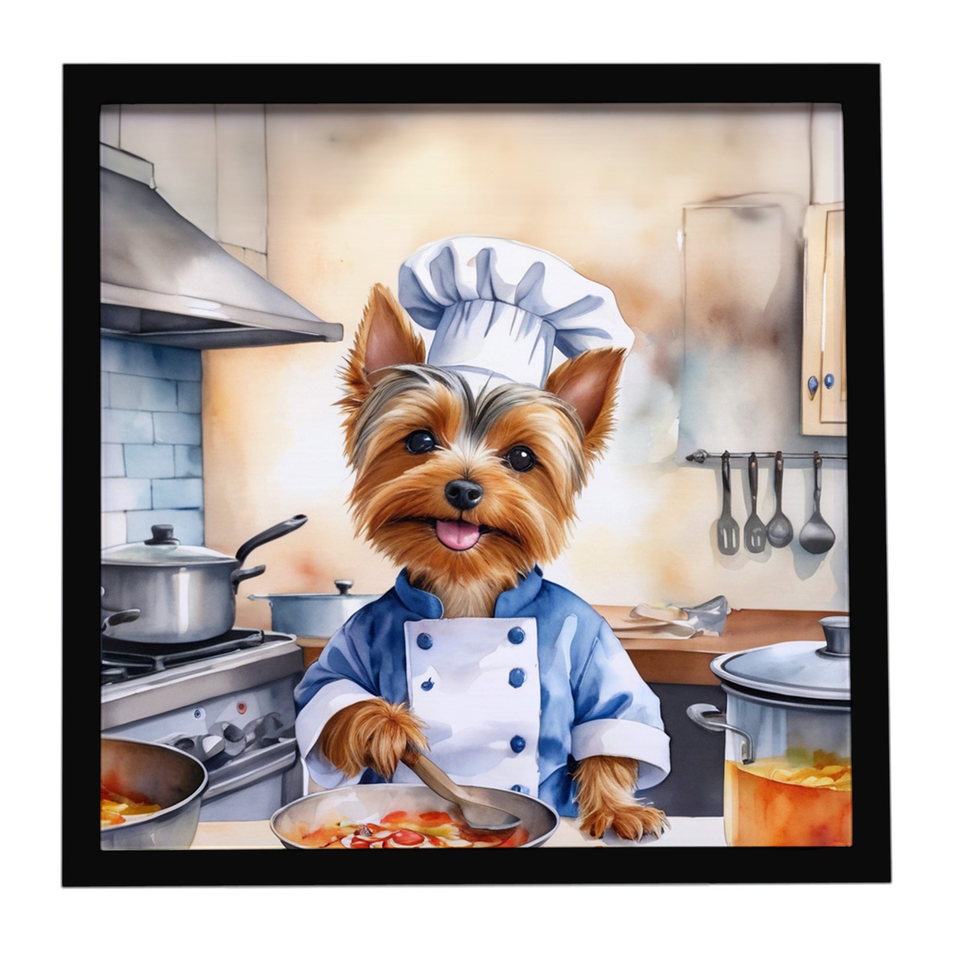 Buy this Silky Terrier The Chef Framed Metal Print