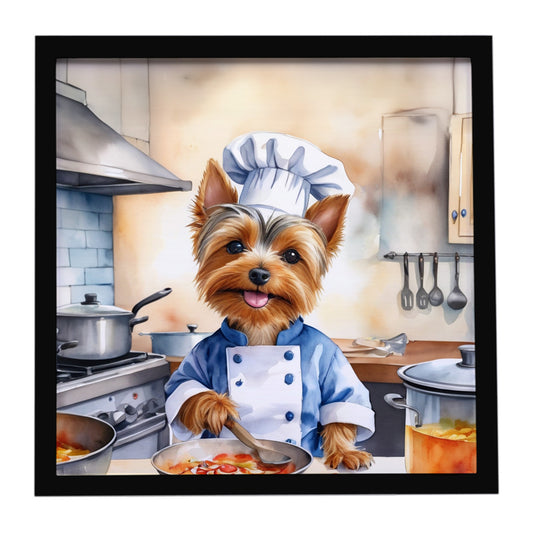 Buy this Silky Terrier The Chef Framed Metal Print
