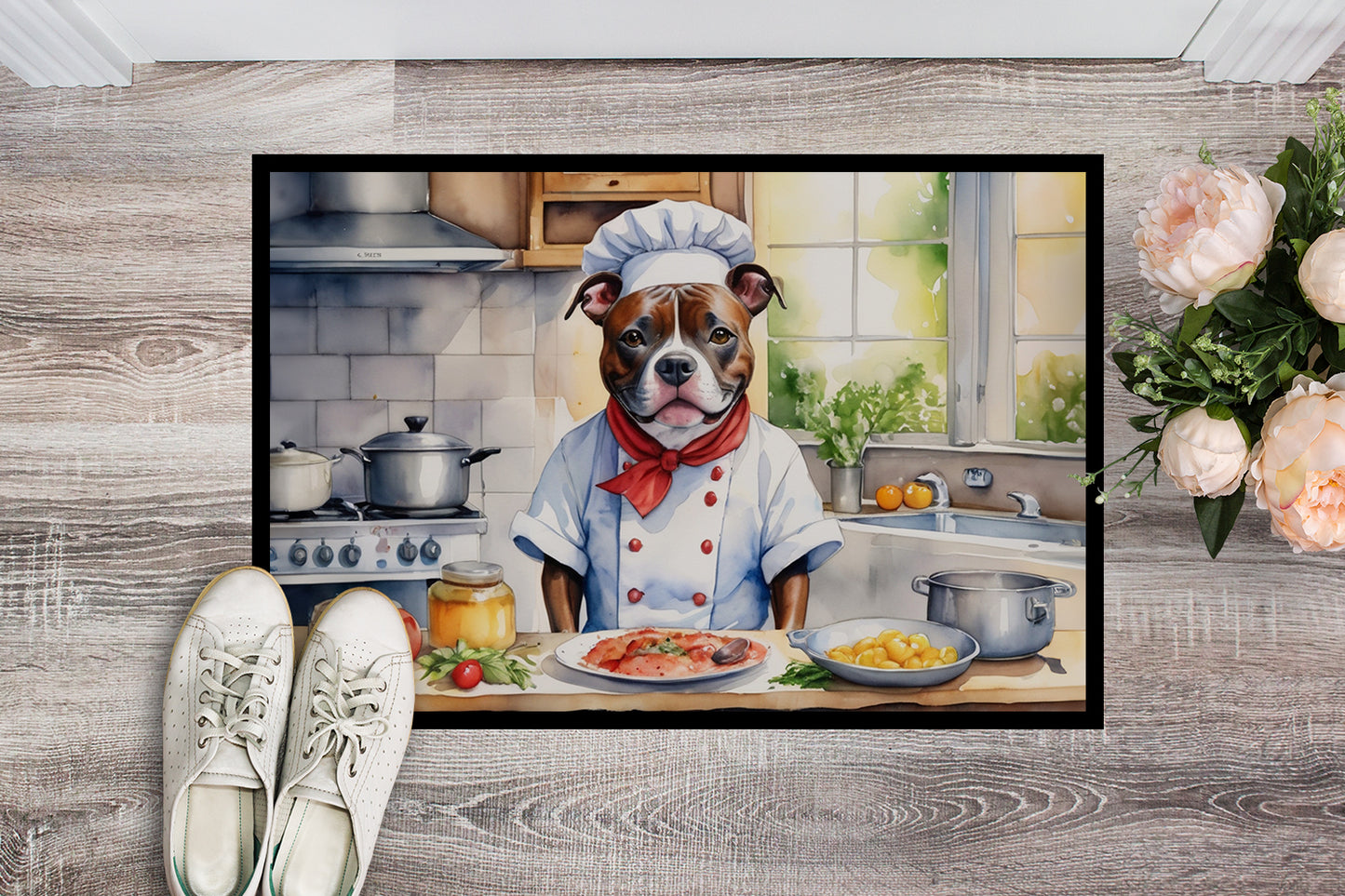 Staffordshire Bull Terrier The Chef Doormat