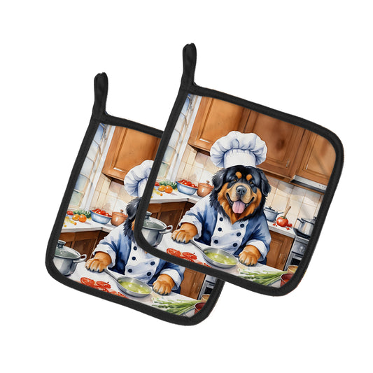 Buy this Tibetan Mastiff The Chef Pair of Pot Holders