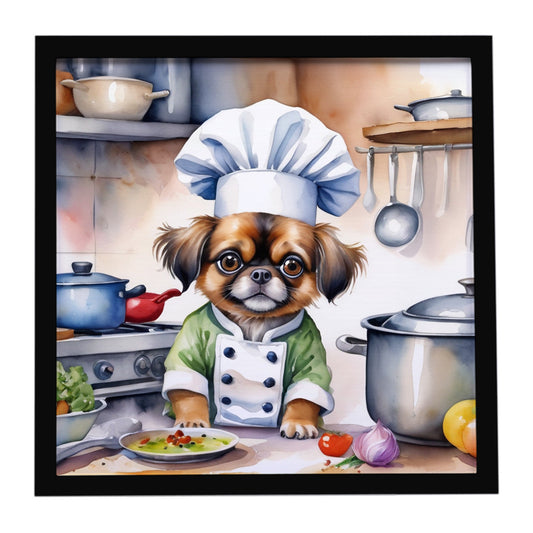 Buy this Tibetan Spaniel The Chef Framed Metal Print