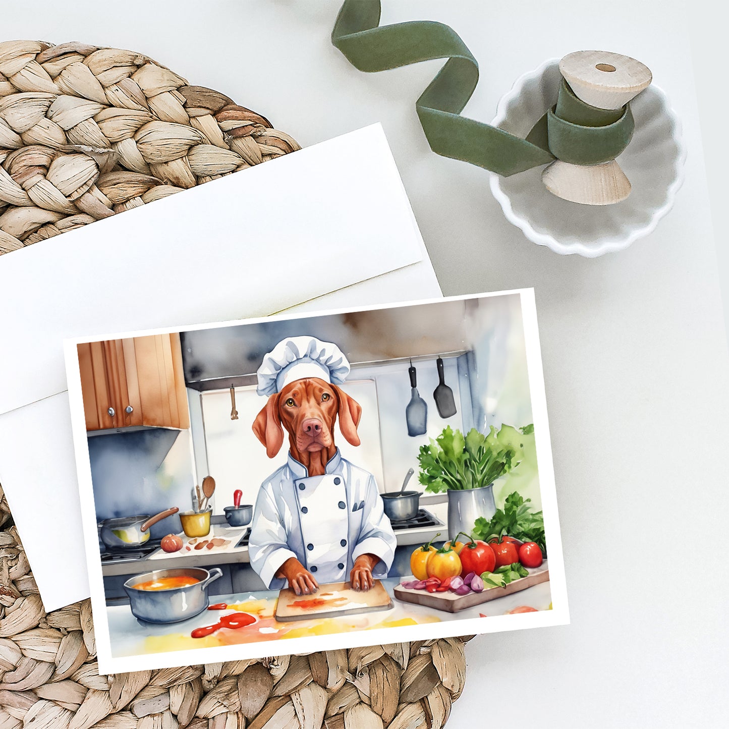 Vizsla The Chef Greeting Cards Pack of 8