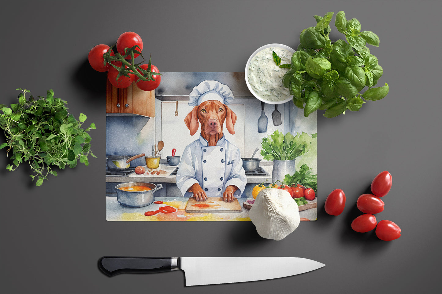 Vizsla The Chef Glass Cutting Board