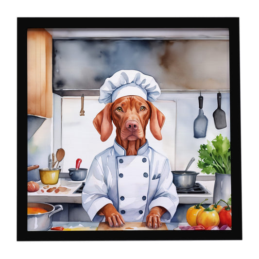 Buy this Vizsla The Chef Framed Metal Print