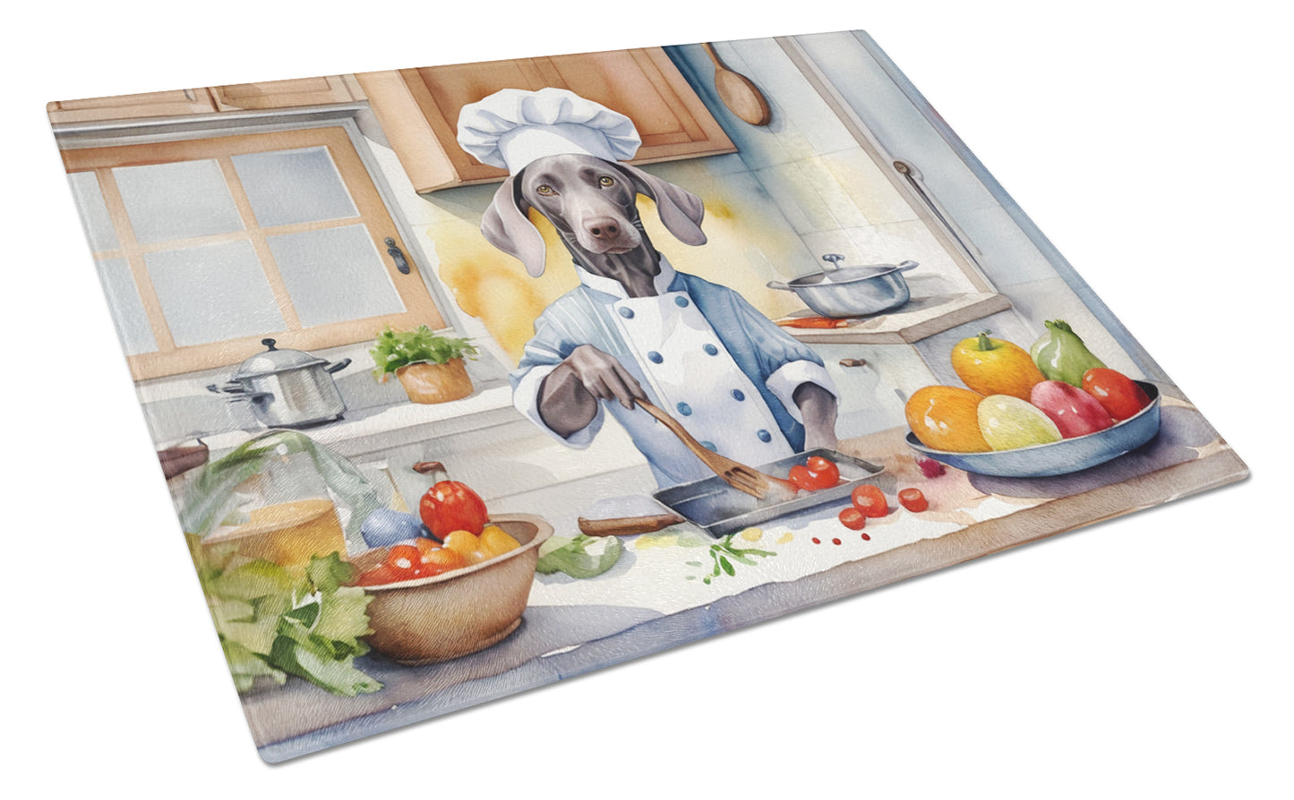 Buy this Weimaraner The Chef Glass Cutting Board