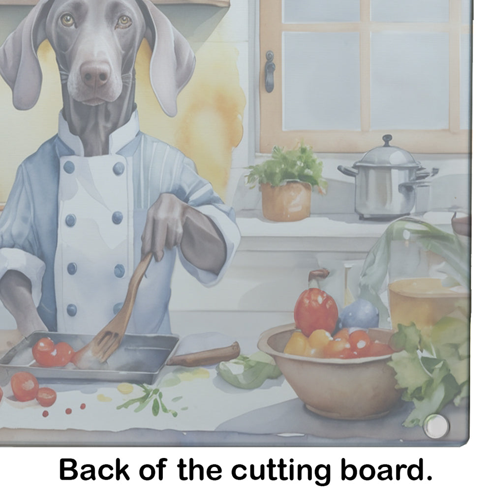 Weimaraner The Chef Glass Cutting Board