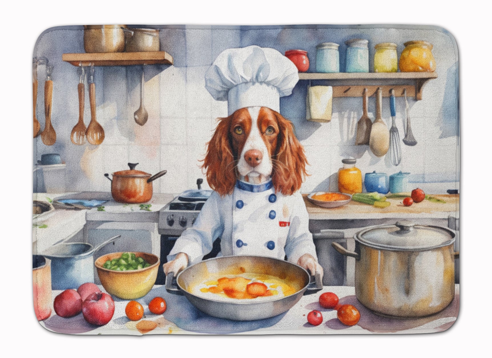 Buy this Welsh Springer Spaniel The Chef Memory Foam Kitchen Mat