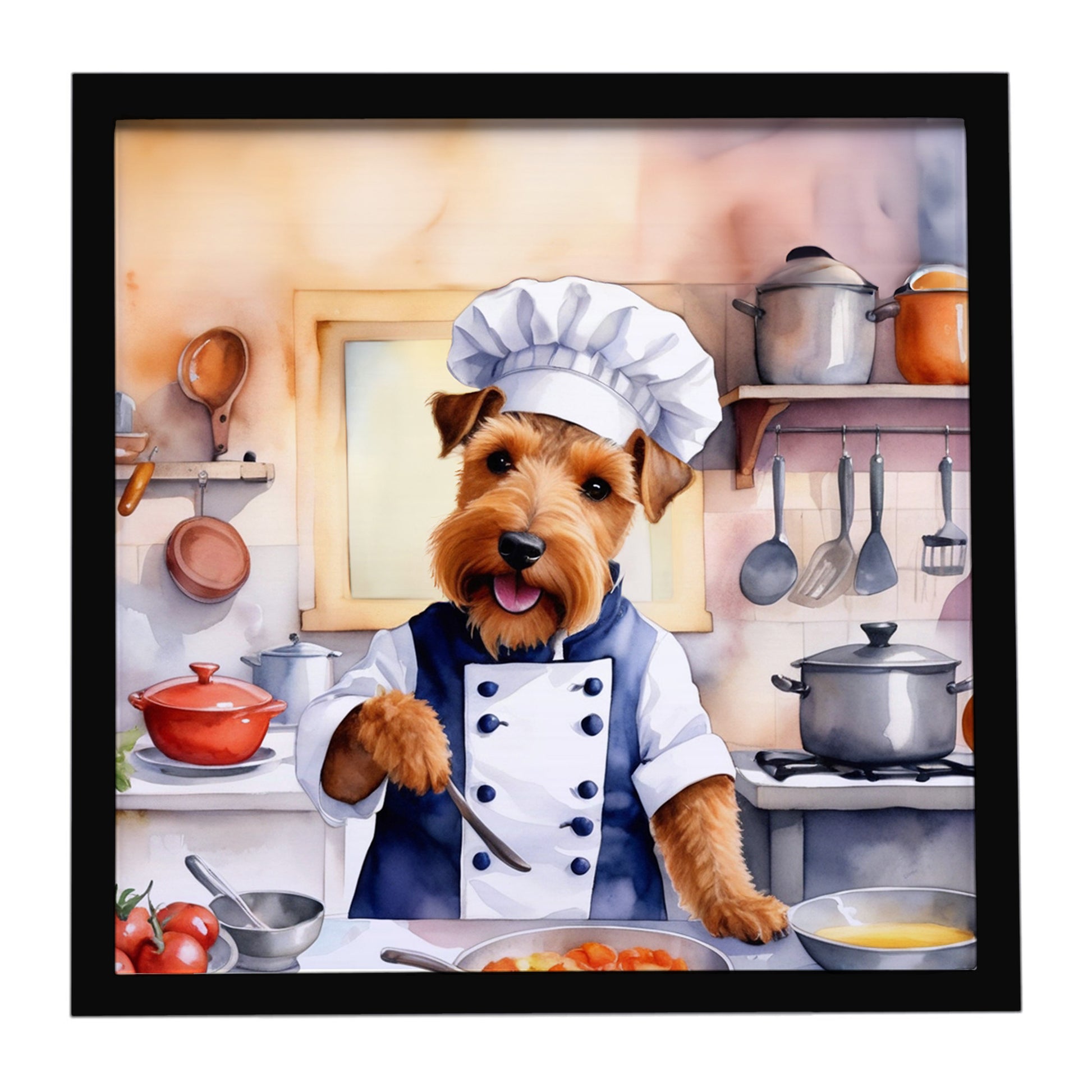 Buy this Welsh Terrier The Chef Framed Metal Print