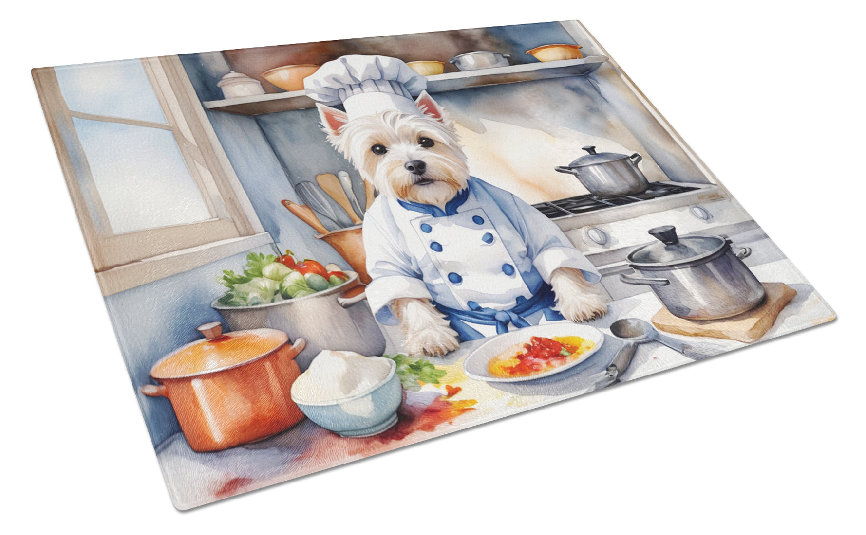 Buy this Westie The Chef Glass Cutting Board