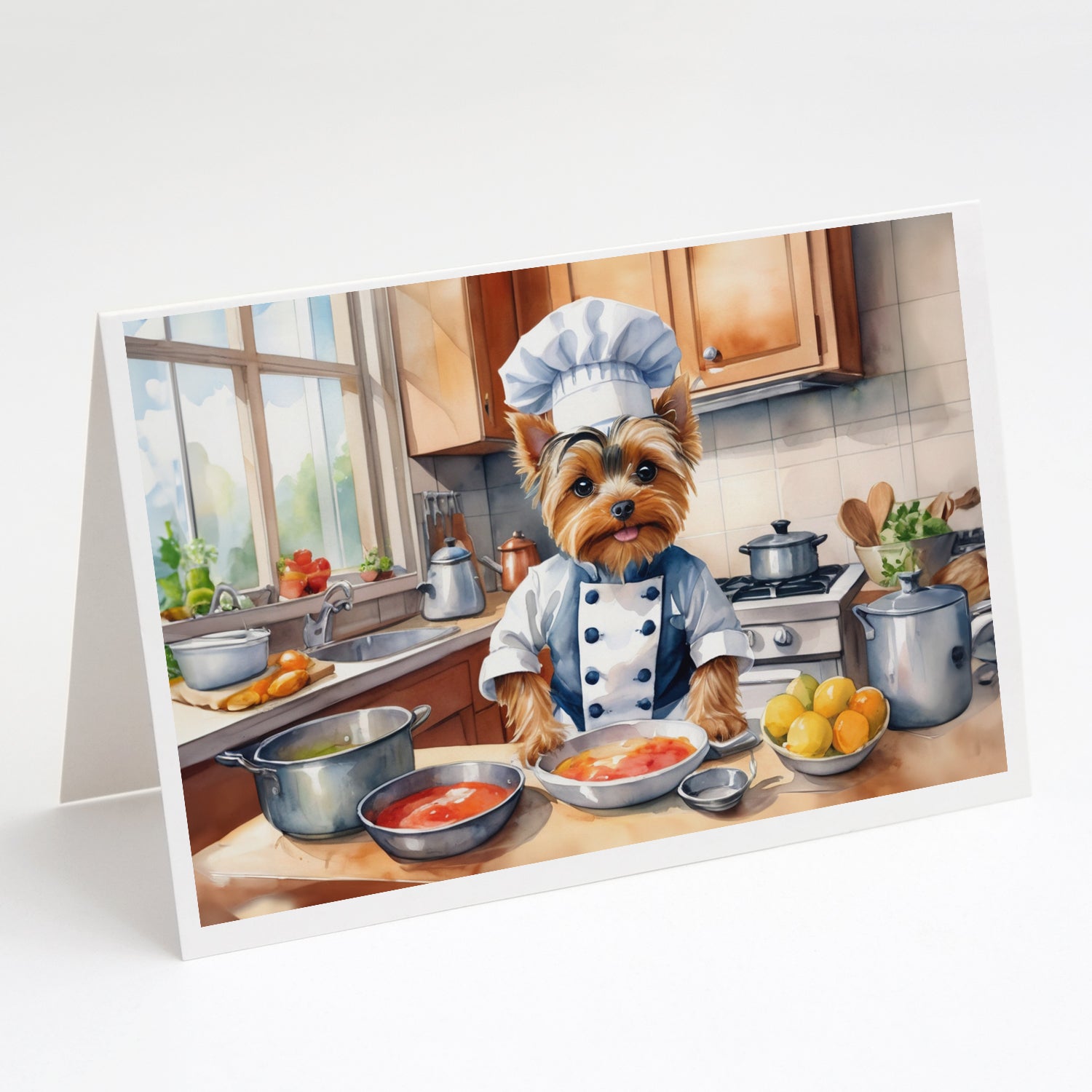 Buy this Yorkie Yorkshire Terrier The Chef Greeting Cards Pack of 8