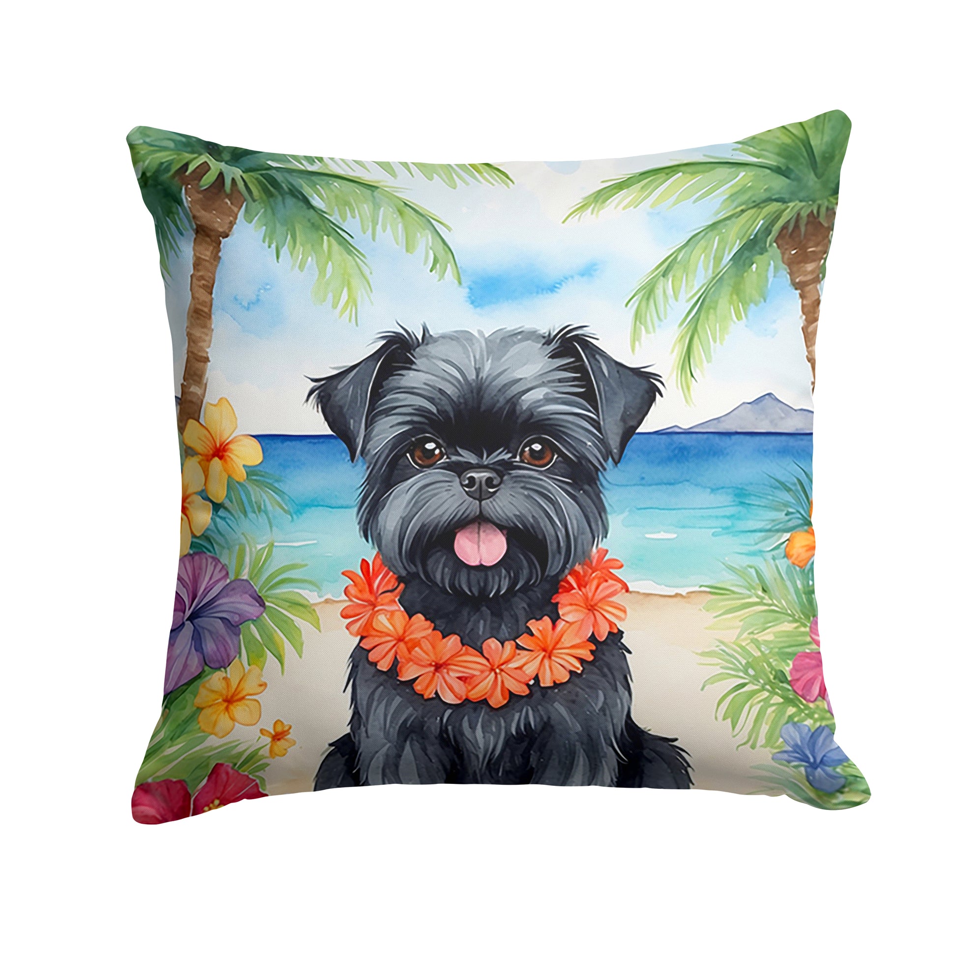 Buy this Affenpinscher Luau Throw Pillow