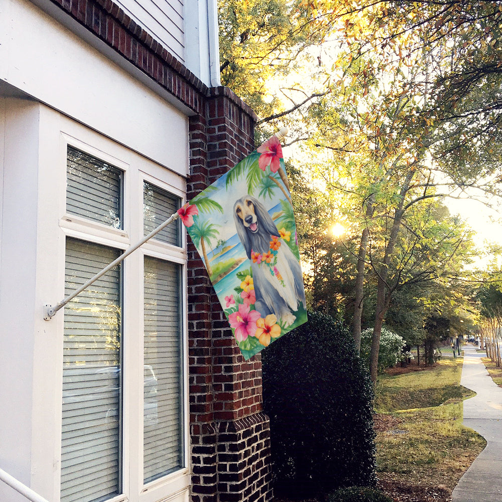 Afghan Hound Luau House Flag