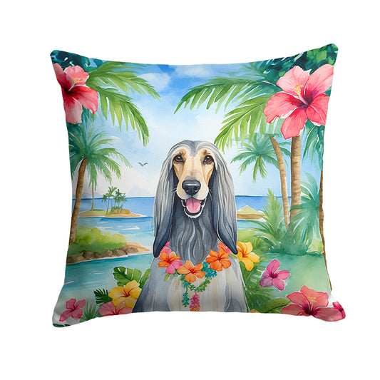 Buy this Afghan Hound Luau Throw Pillow