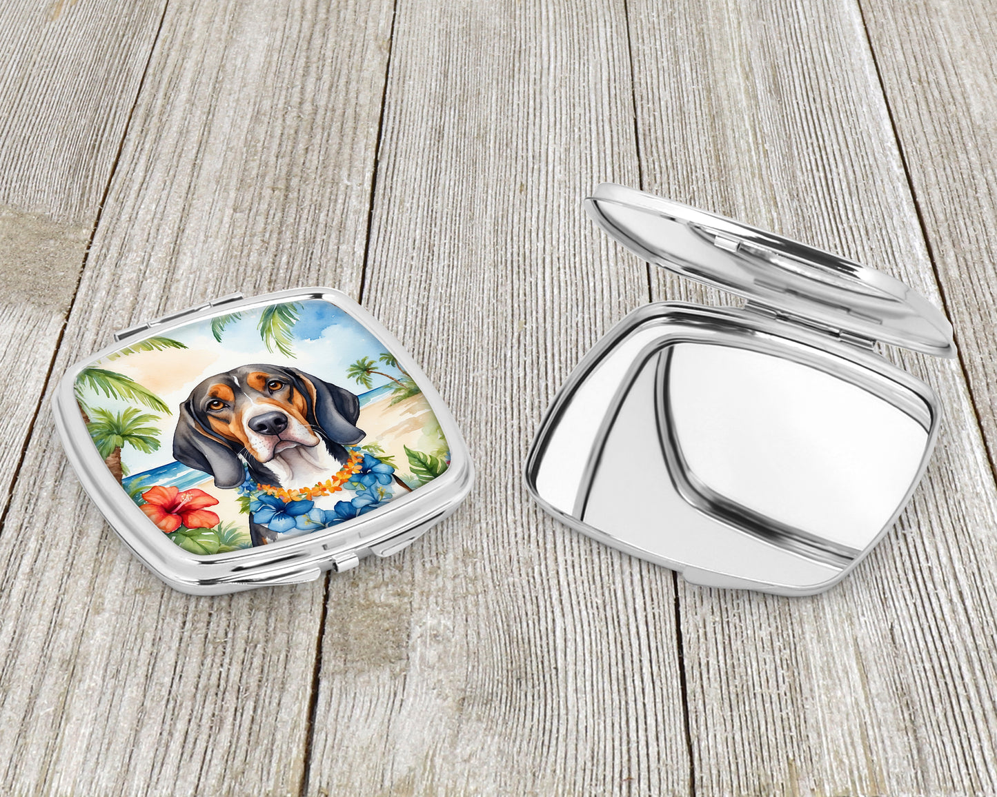 American English Coonhound Luau Compact Mirror