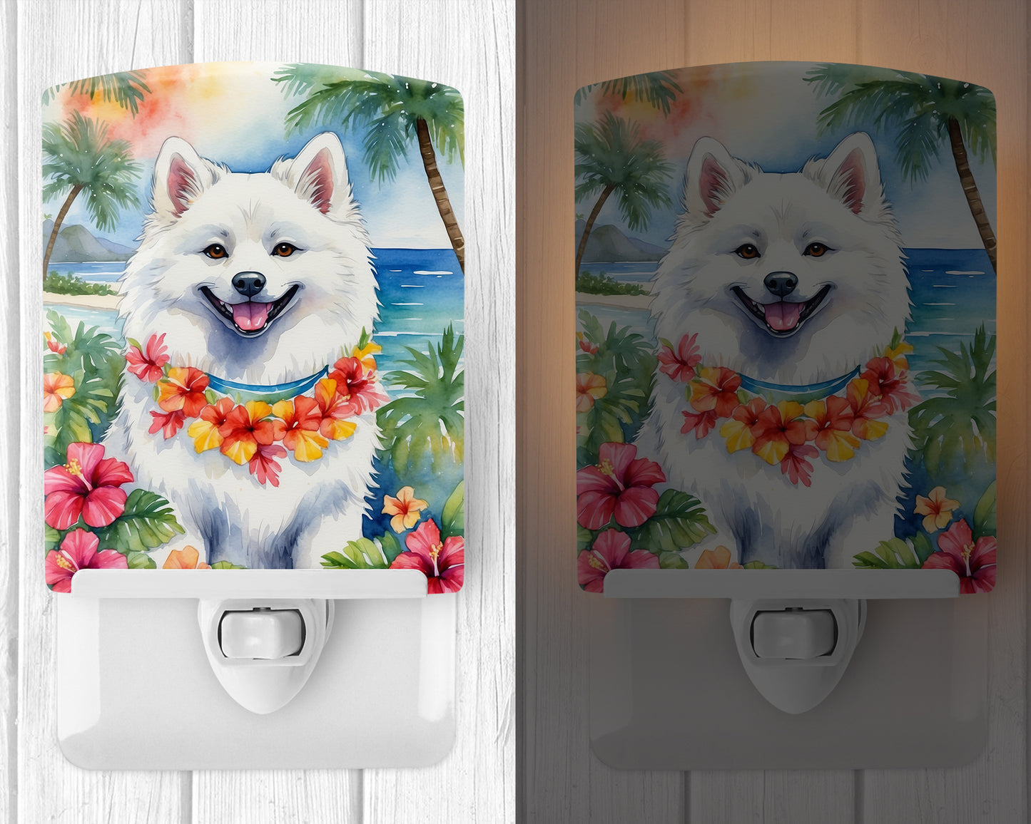 American Eskimo Luau Ceramic Night Light