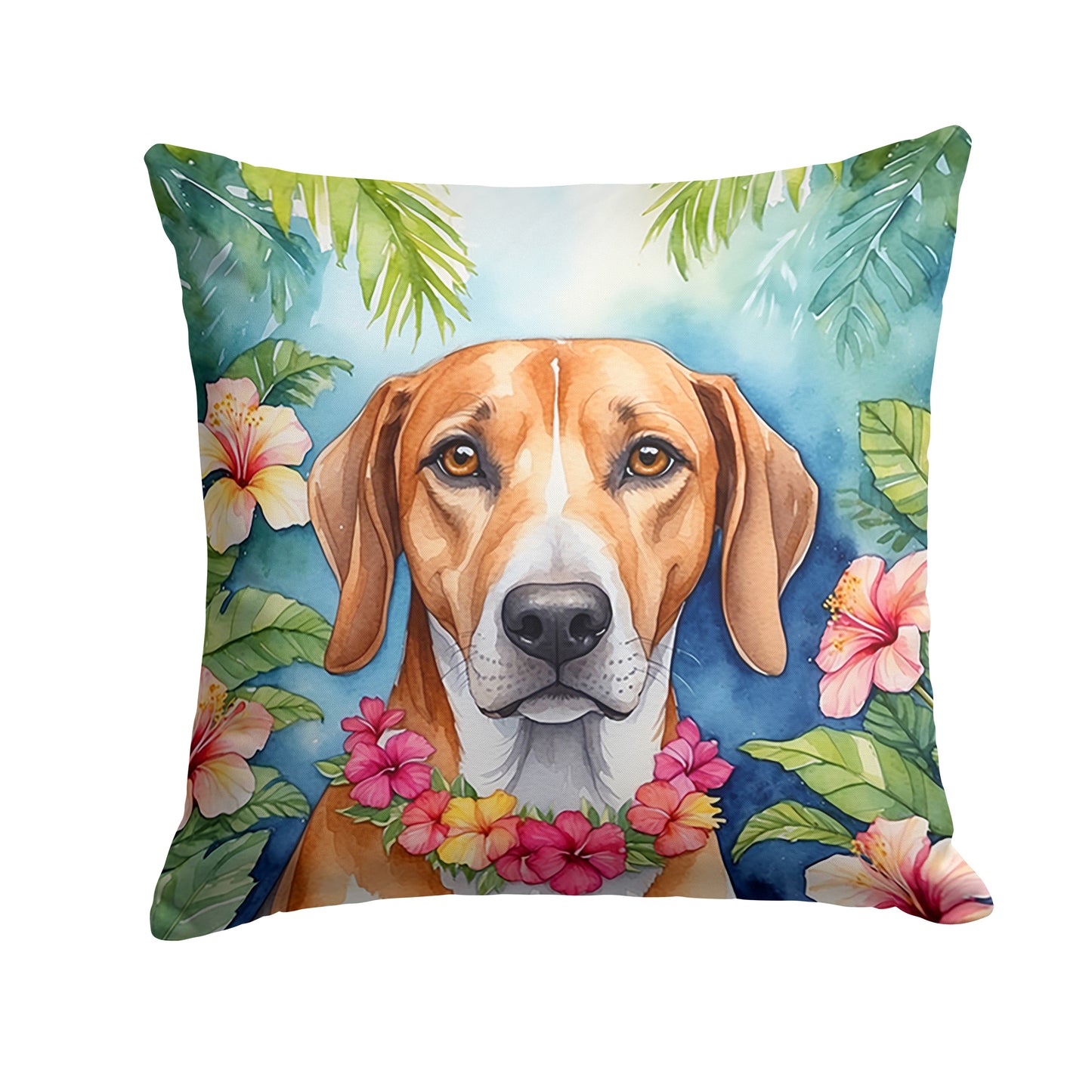 Buy this American Foxhound Luau Throw Pillow