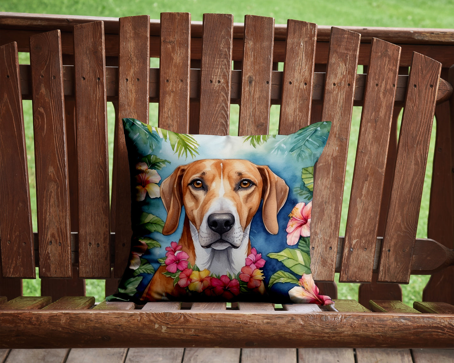 American Foxhound Luau Throw Pillow