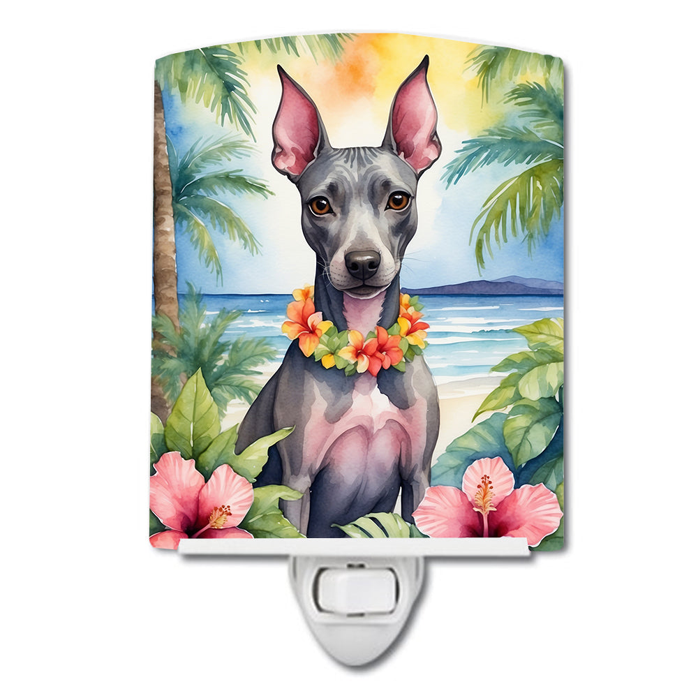 Buy this American Hairless Terrier Luau Ceramic Night Light