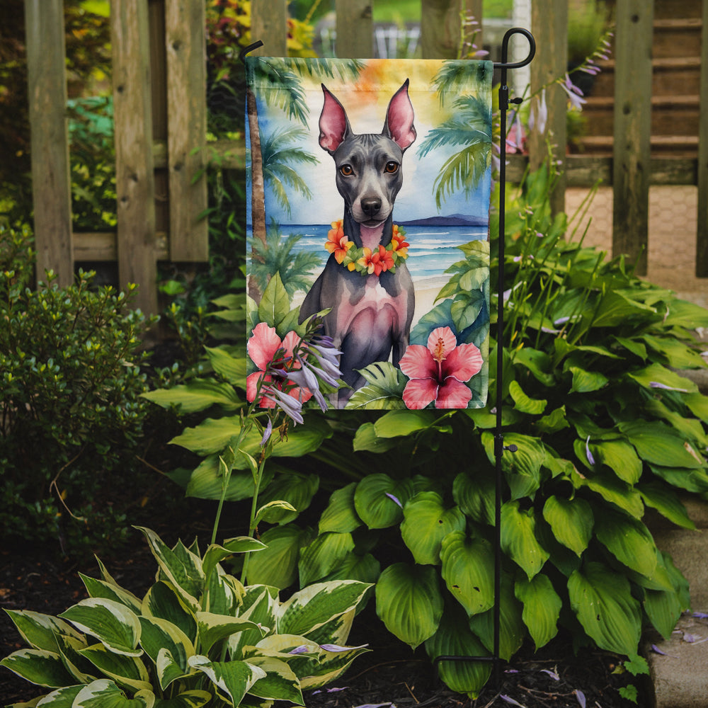 American Hairless Terrier Luau Garden Flag