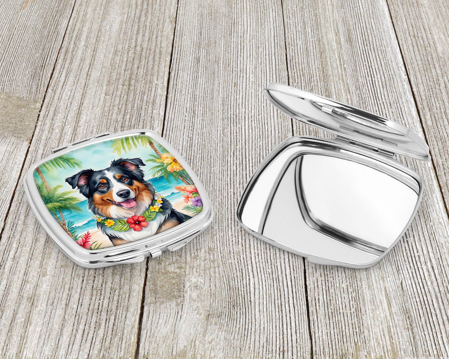 Australian Shepherd Luau Compact Mirror