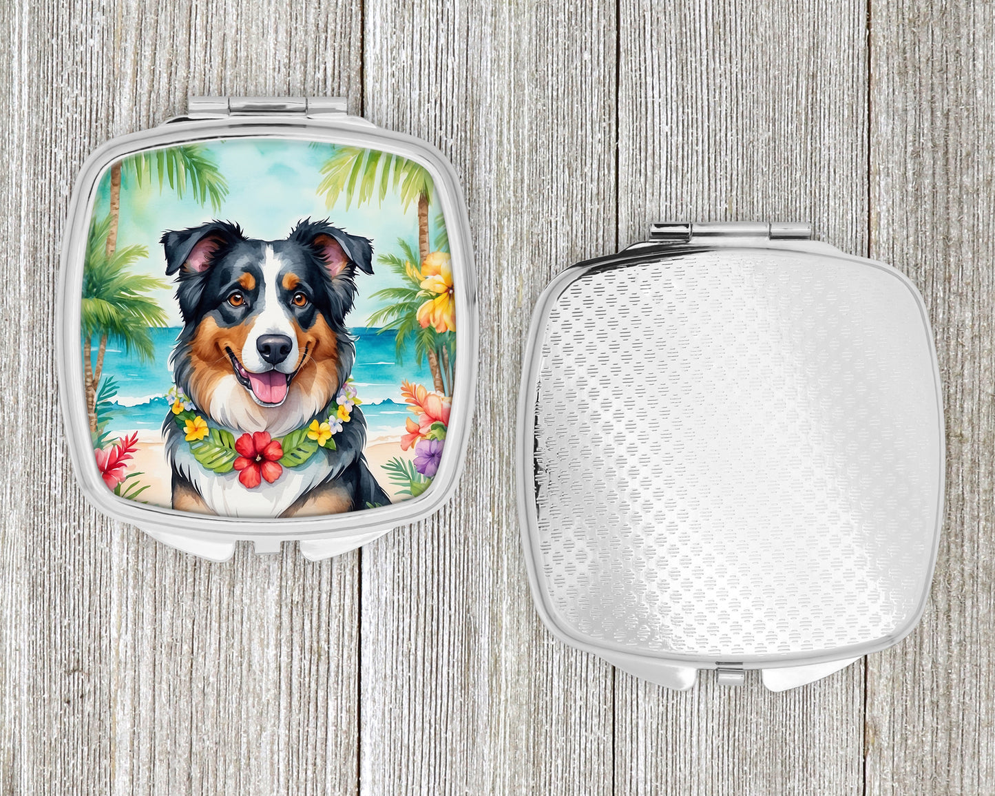 Australian Shepherd Luau Compact Mirror