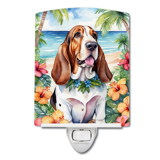 Buy this Basset Hound Luau Ceramic Night Light