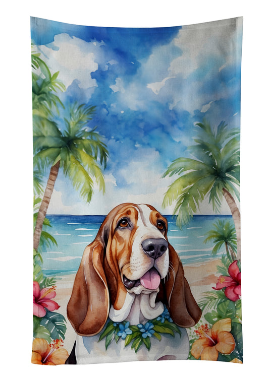 Buy this Basset Hound Luau Kitchen Towel