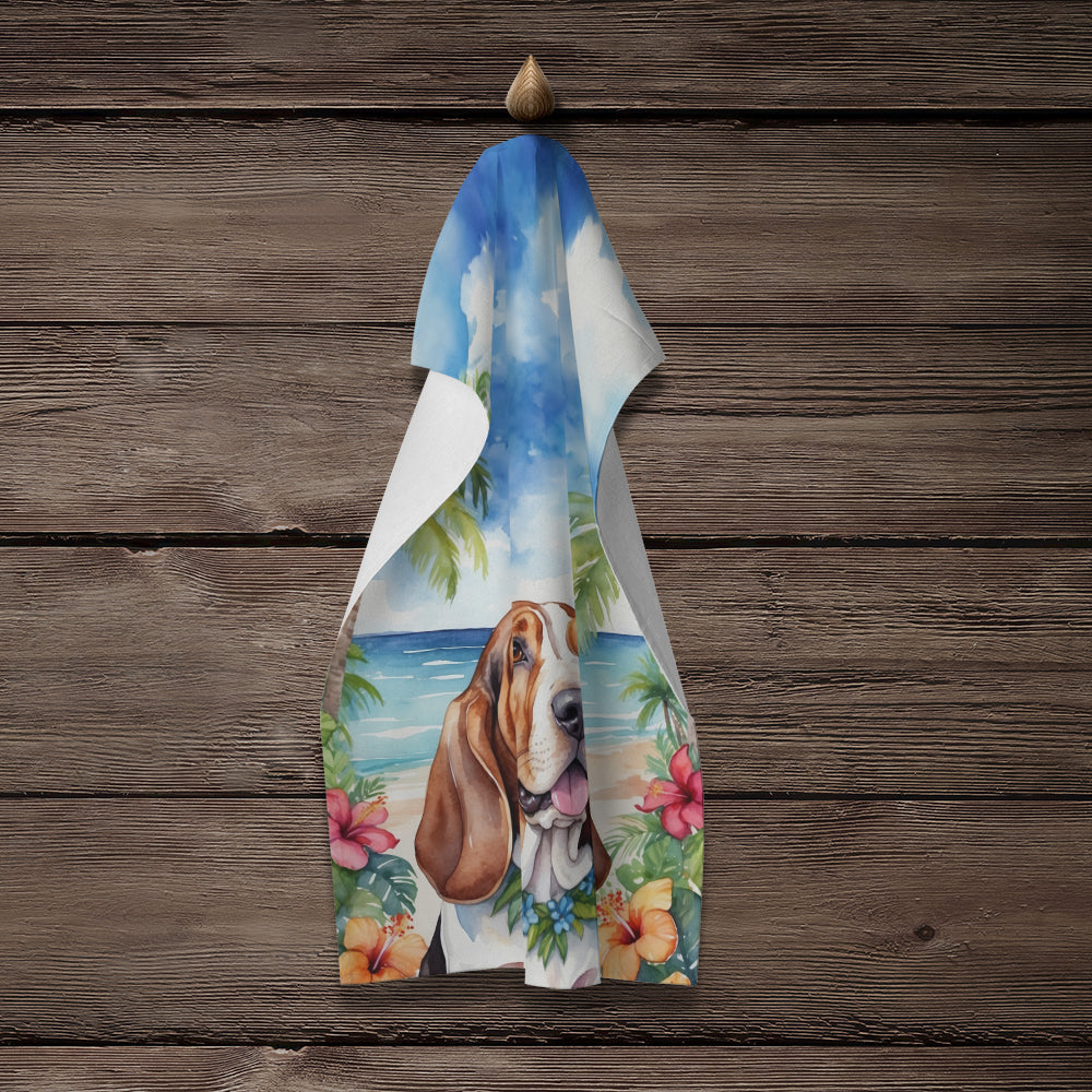 Basset Hound Luau Kitchen Towel