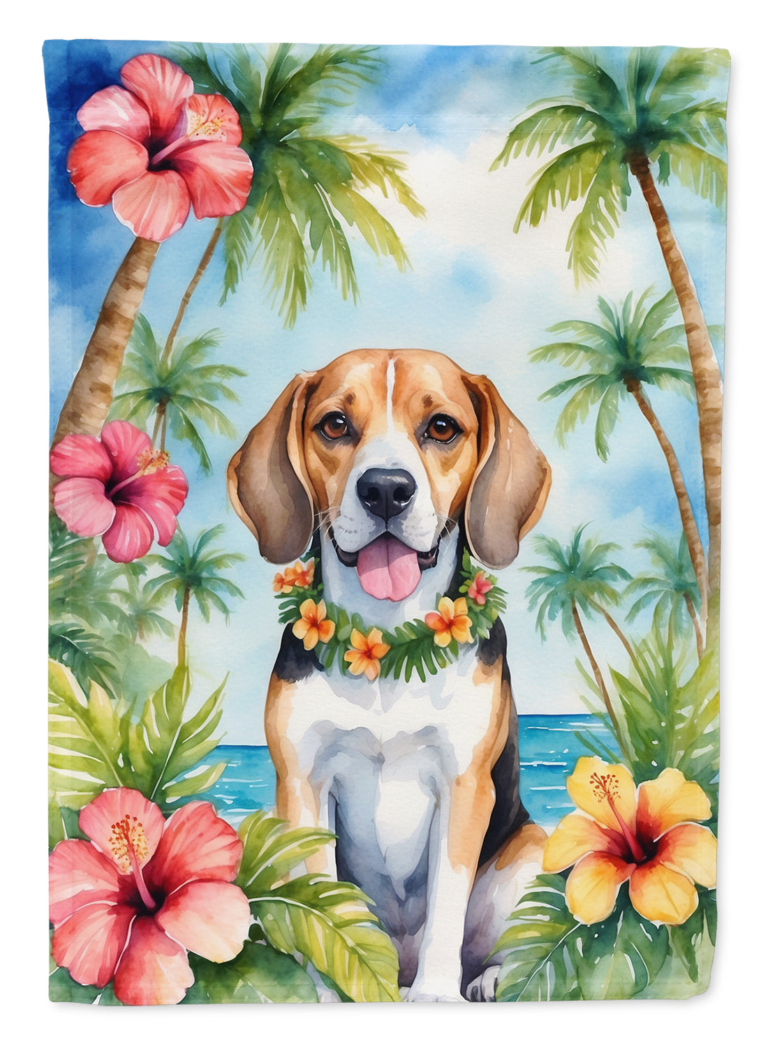 Buy this Beagle Luau House Flag