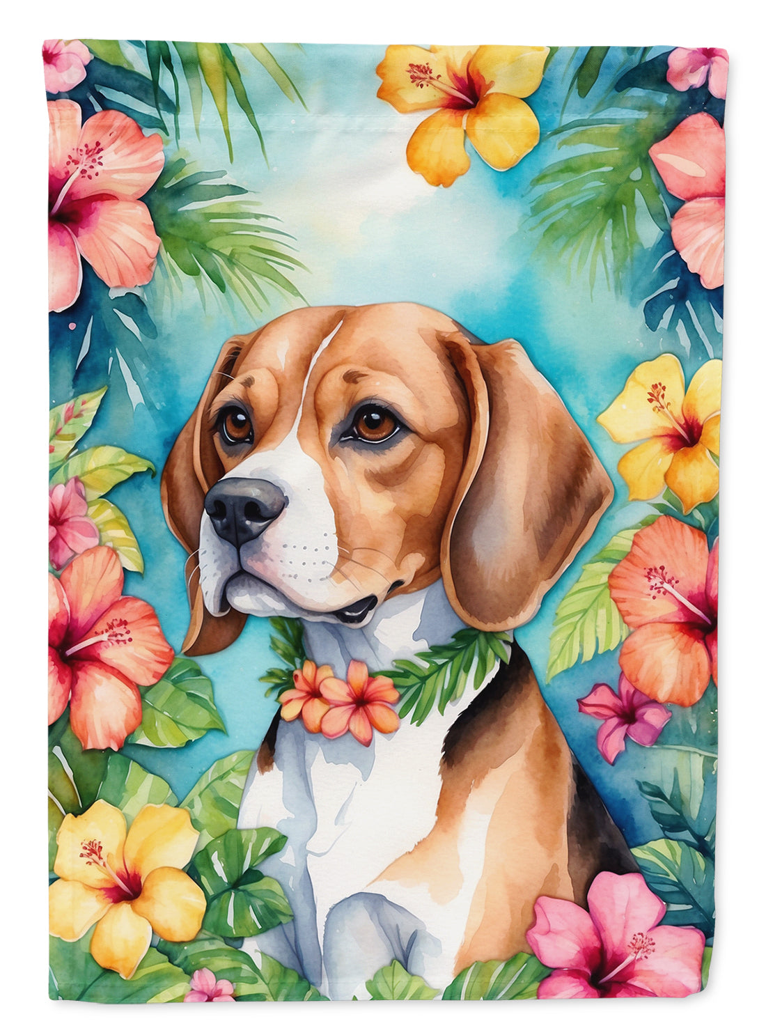Buy this Beagle Luau House Flag