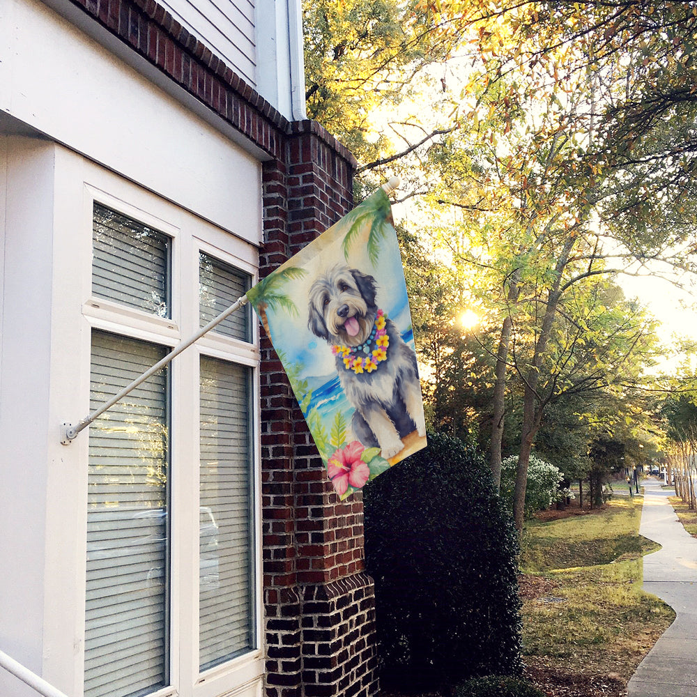 Bergamasco Sheepdog Luau House Flag