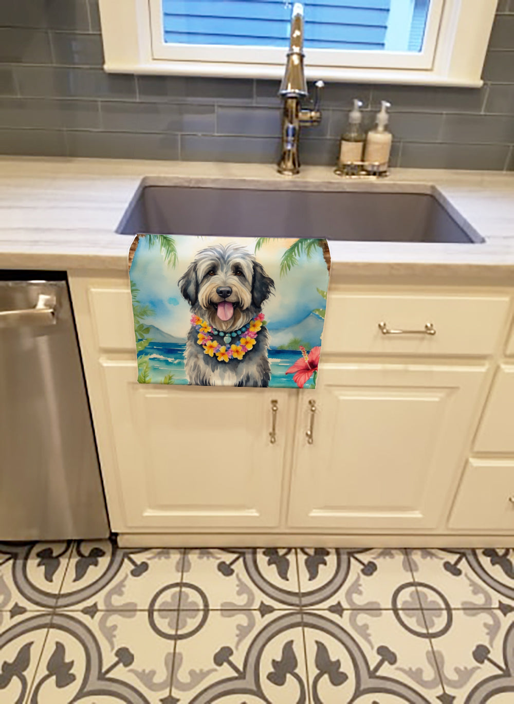 Bergamasco Sheepdog Luau Kitchen Towel