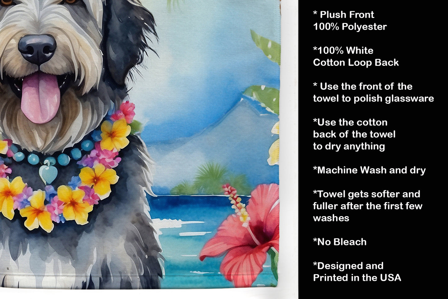 Bergamasco Sheepdog Luau Kitchen Towel