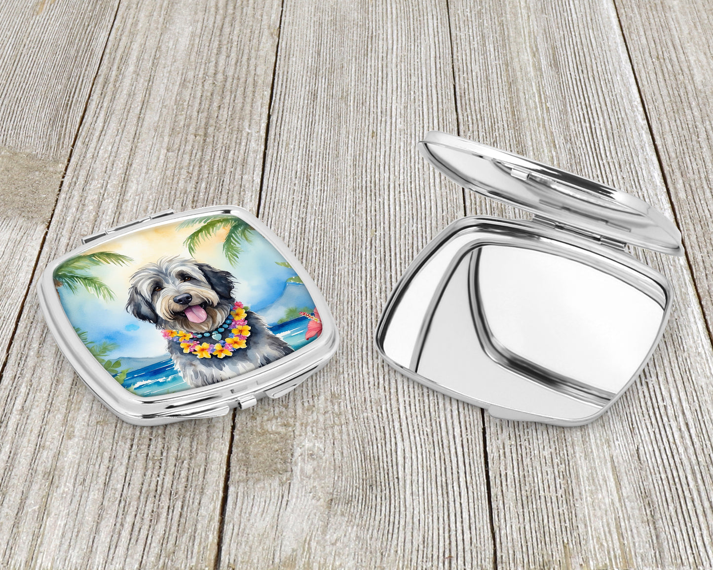 Bergamasco Sheepdog Luau Compact Mirror