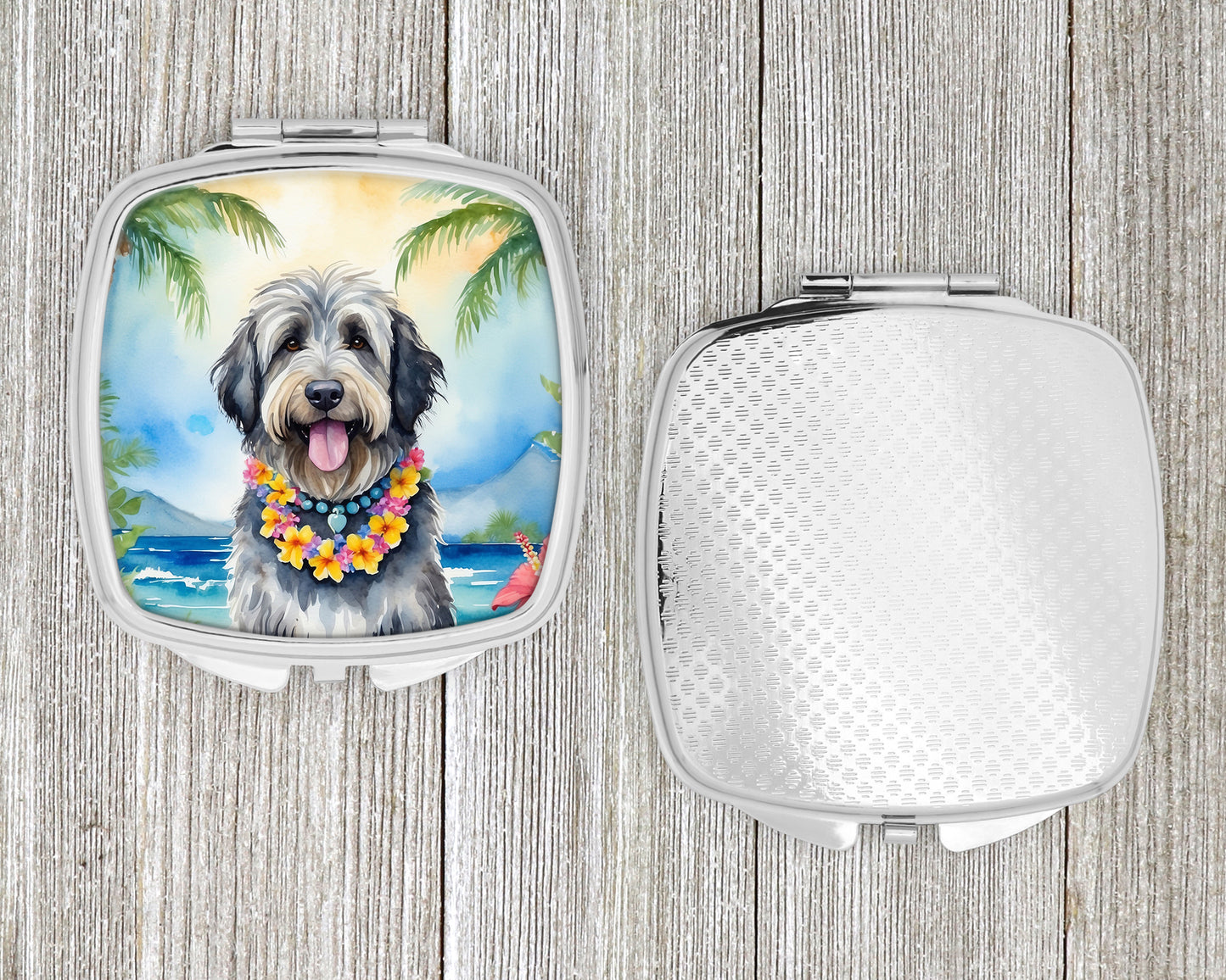 Bergamasco Sheepdog Luau Compact Mirror