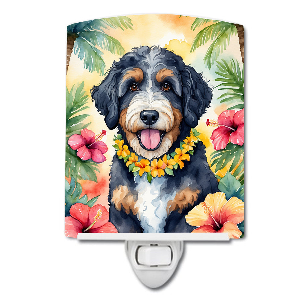 Buy this Bernedoodle Luau Ceramic Night Light