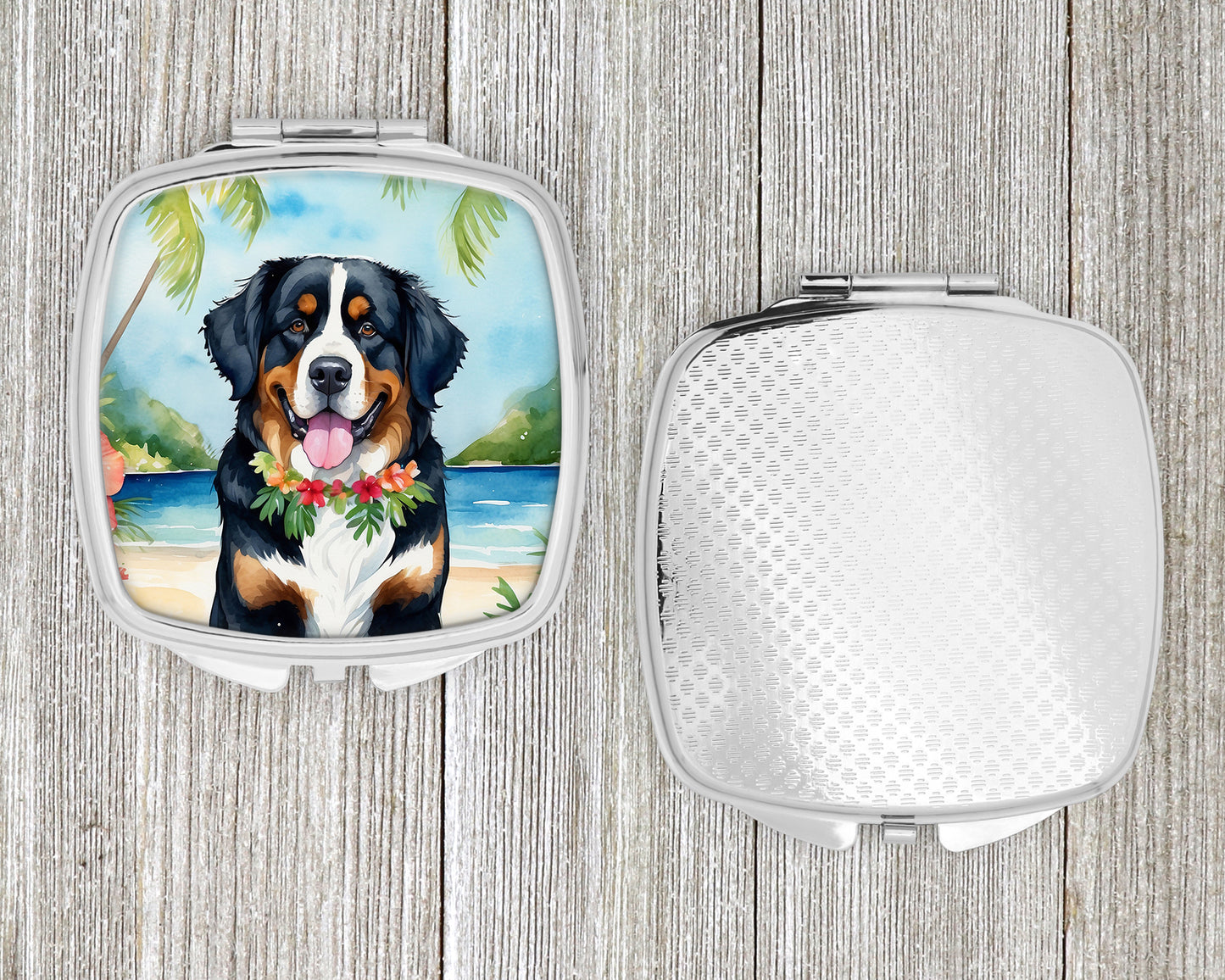 Bernese Mountain Dog Luau Compact Mirror