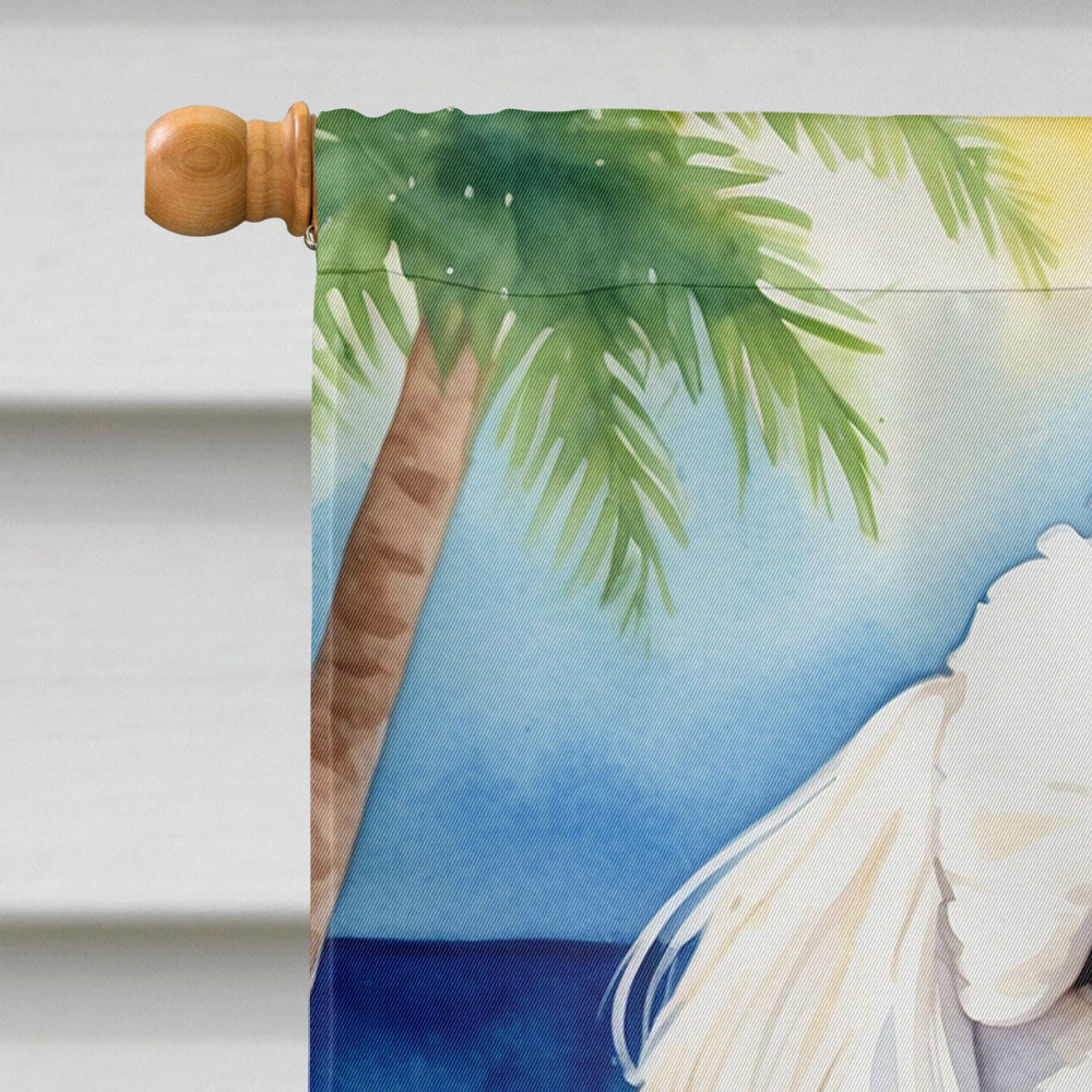 Bichon Frise Luau House Flag