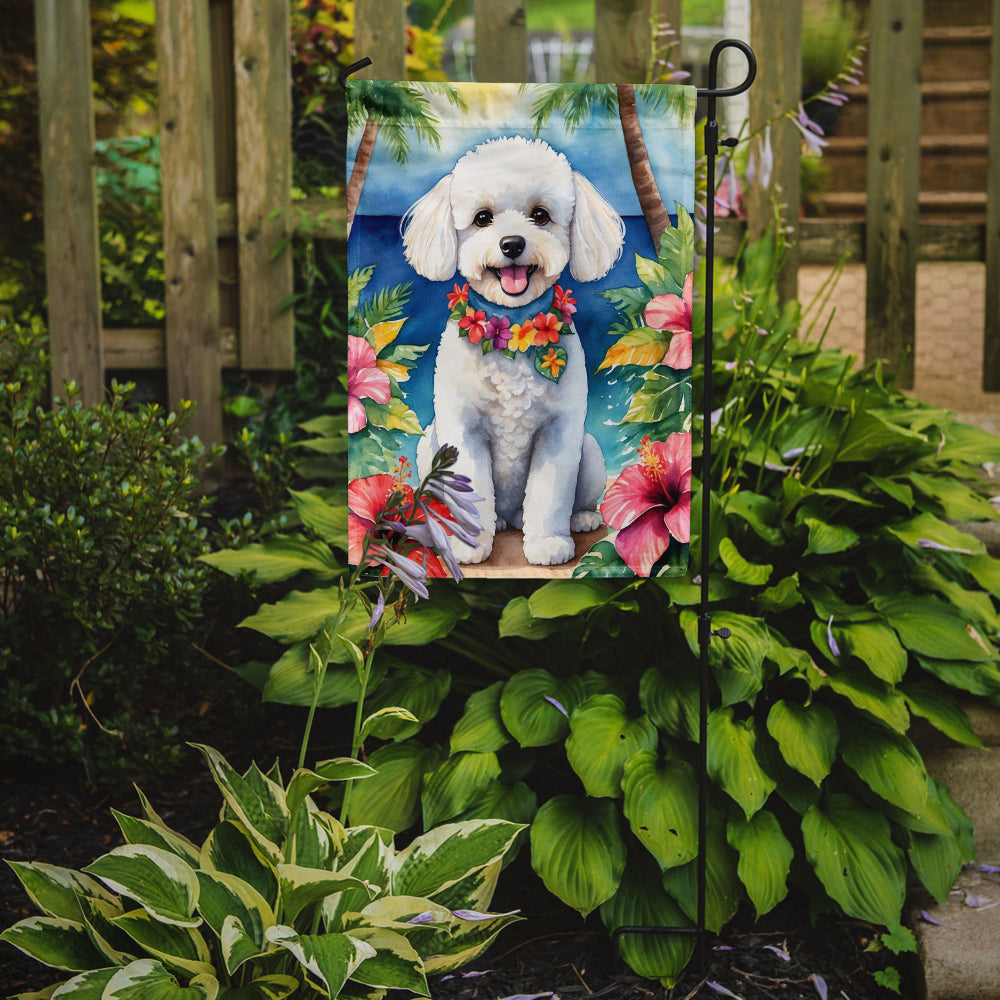 Bichon Frise Luau Garden Flag