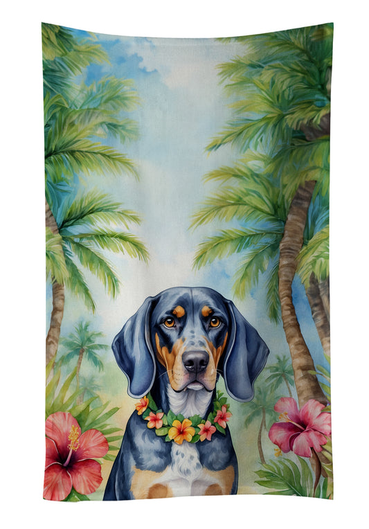 Buy this Bluetick Coonhound Luau Kitchen Towel