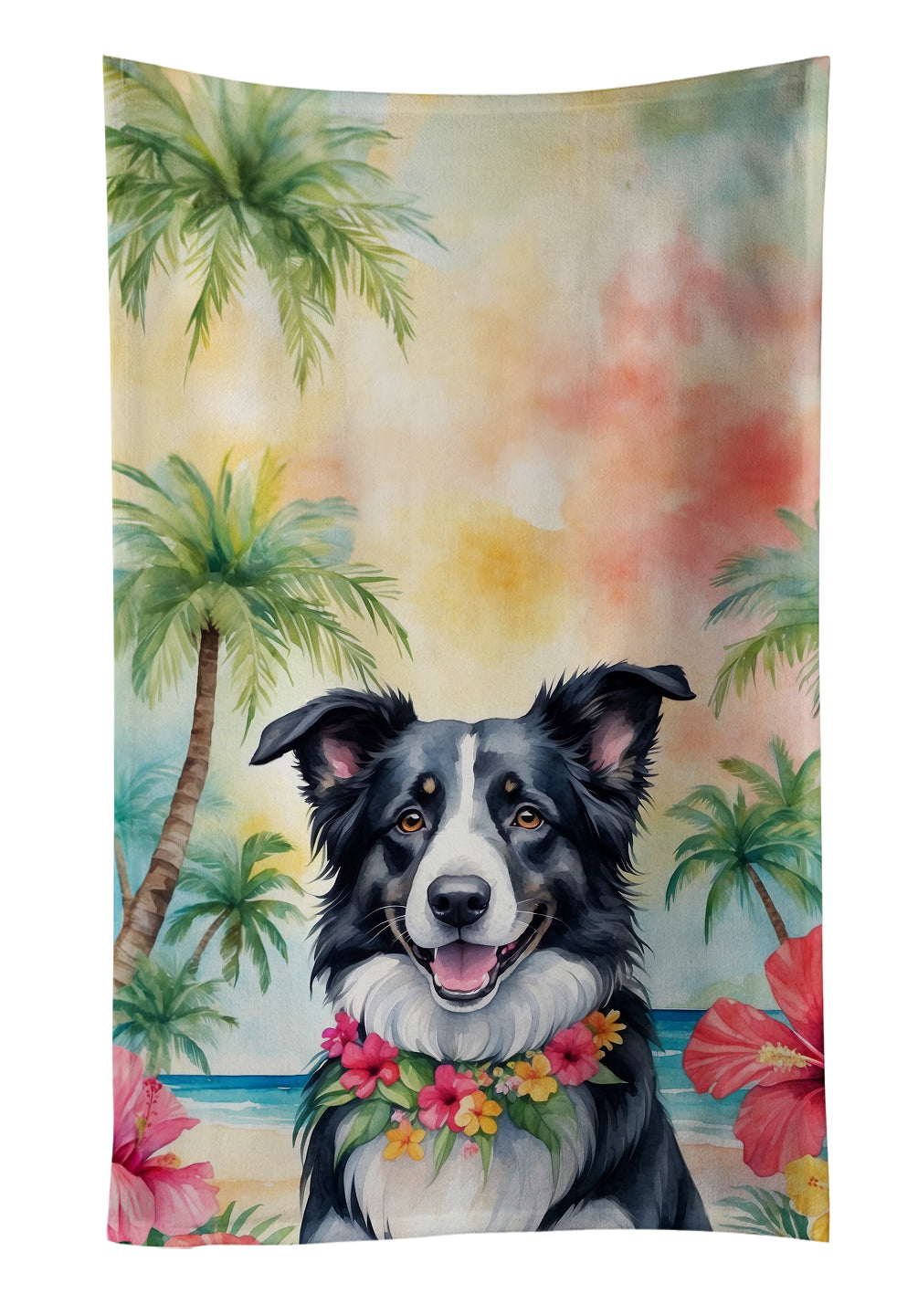 Buy this Border Collie Luau Kitchen Towel