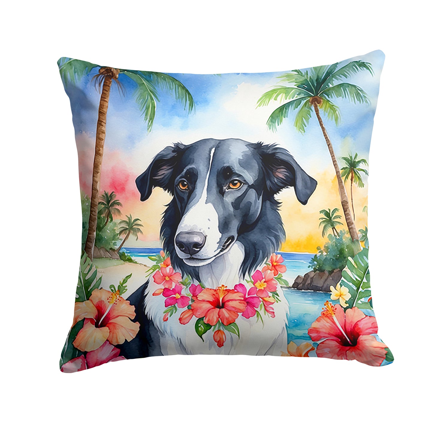 Buy this Borzoi Luau Throw Pillow