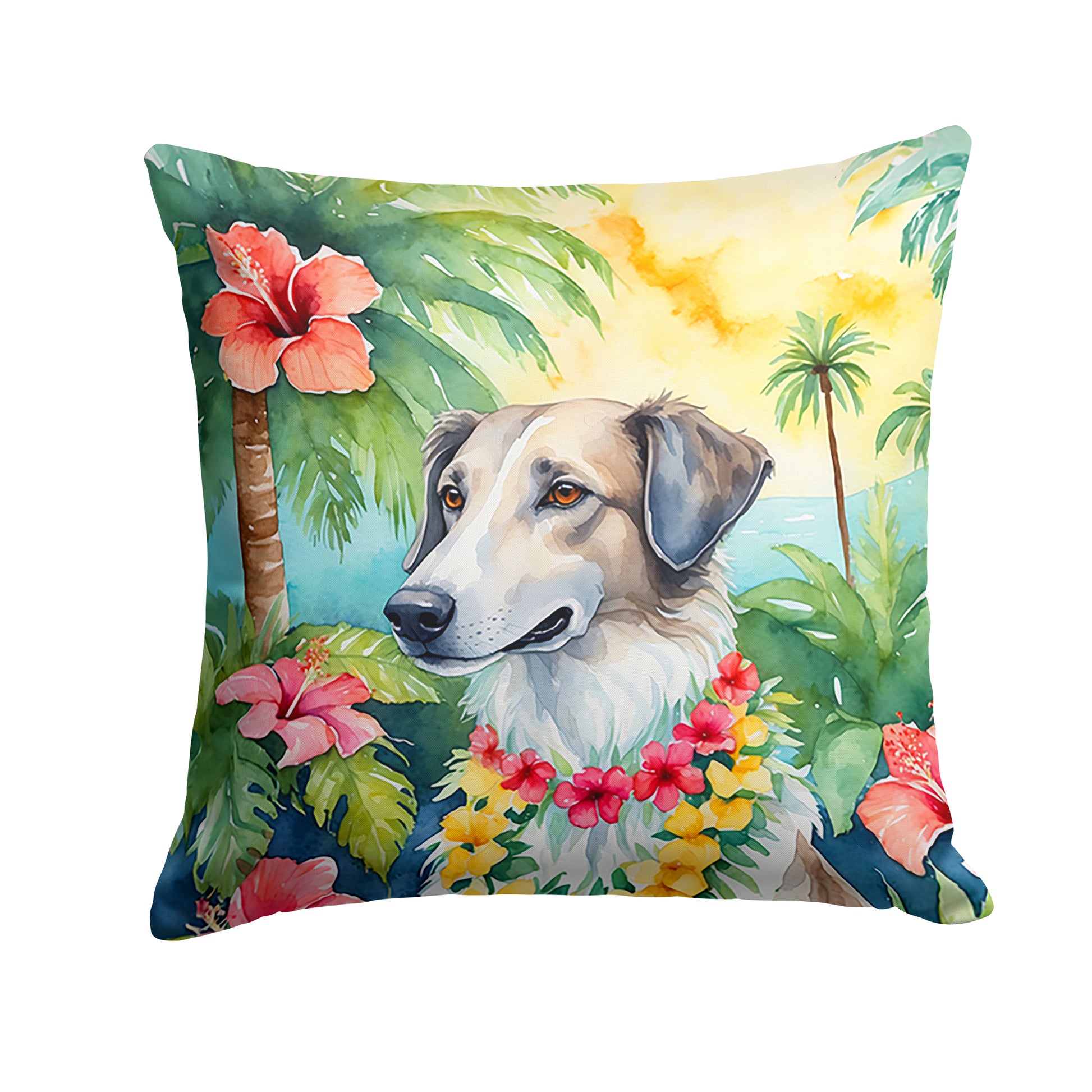 Buy this Borzoi Luau Throw Pillow