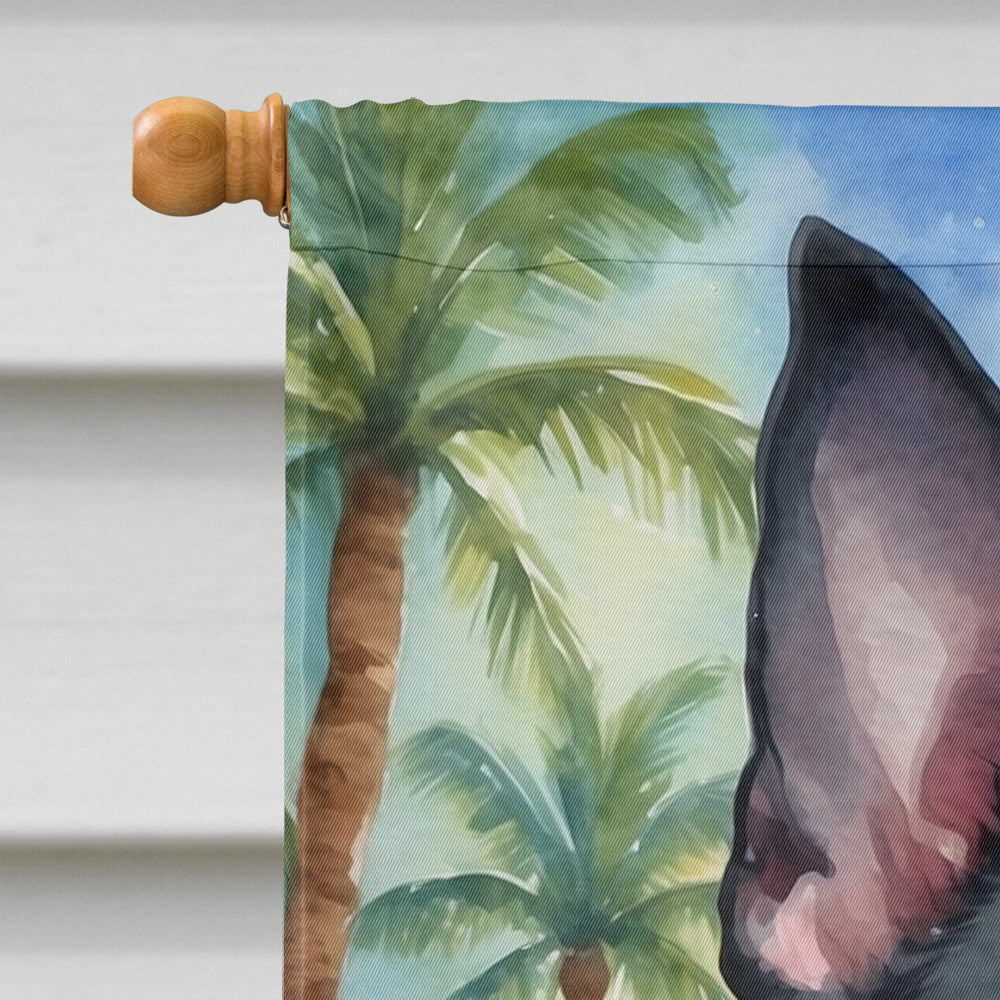 Boston Terrier Luau House Flag